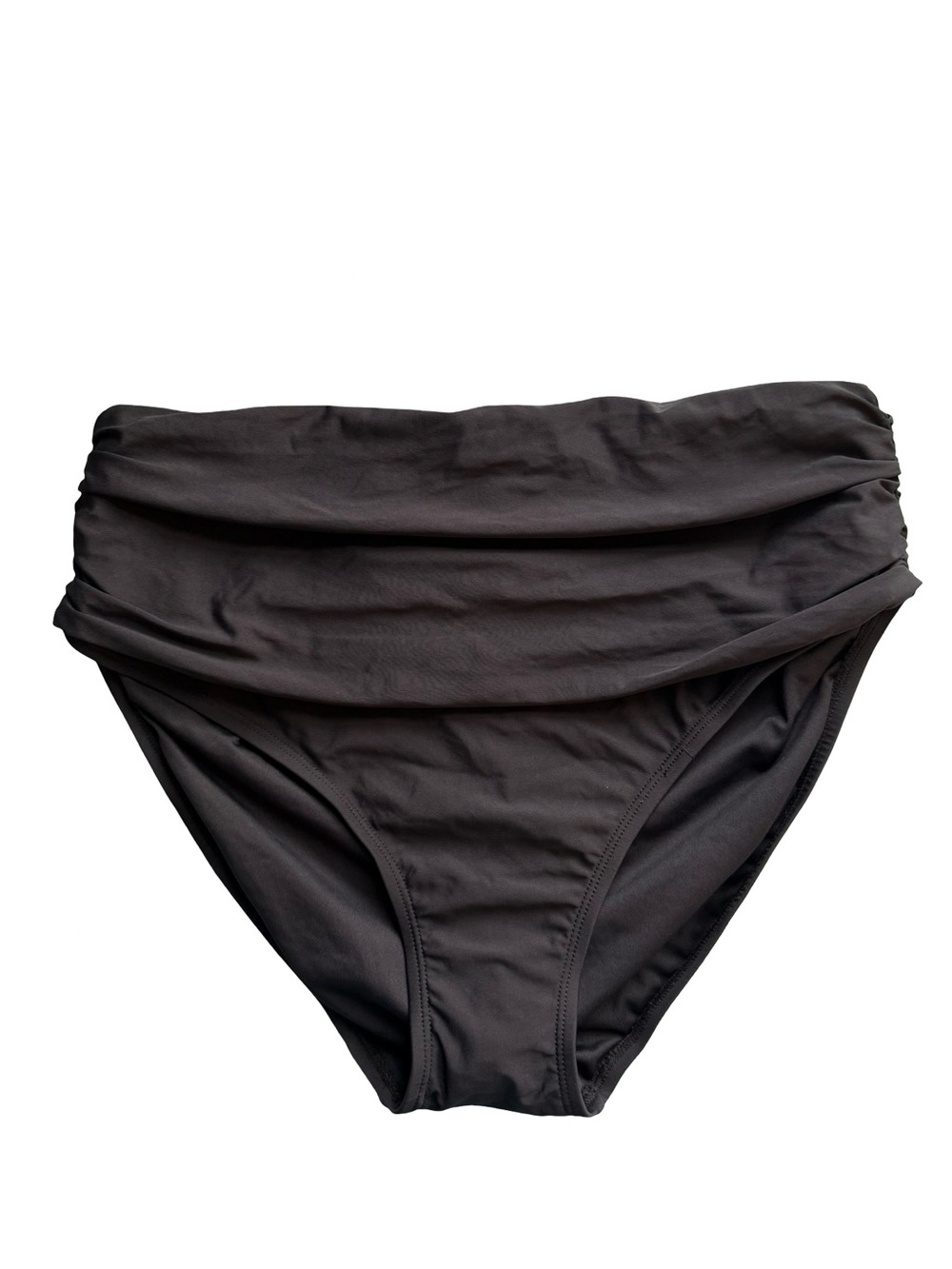 Women’s Black Fold-Over High-Waist Swim Bottom Size L Beach Vacation Swim